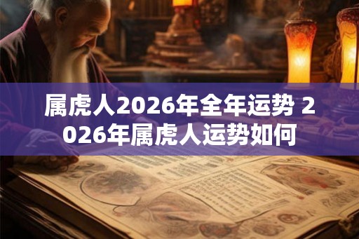 属虎人2026年全年运势 2026年属虎人运势如何
