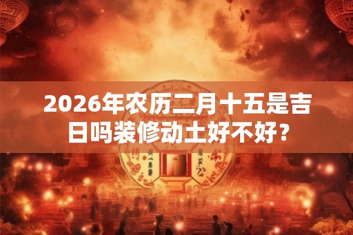 2026年农历二月十五是吉日吗装修动土好不好？