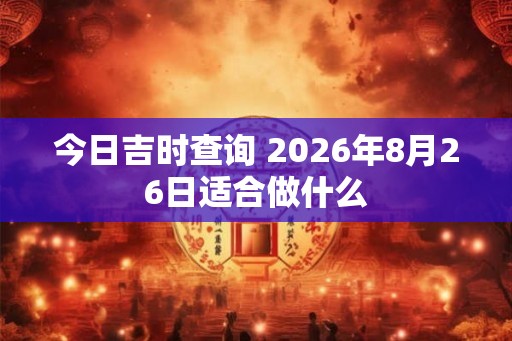 今日吉时查询 2026年8月26日适合做什么 今日吉时查询 2026年8月26日适合做什么