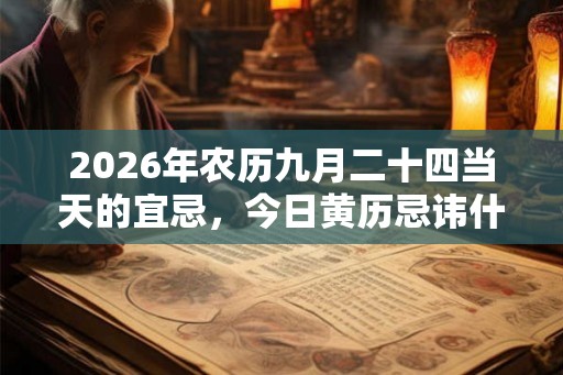 2026年农历九月二十四当天的宜忌，今日黄历忌讳什么
