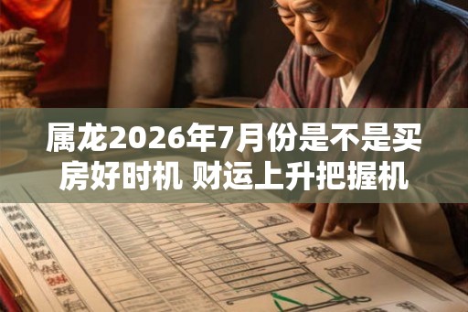 属龙2026年7月份是不是买房好时机 财运上升把握机会