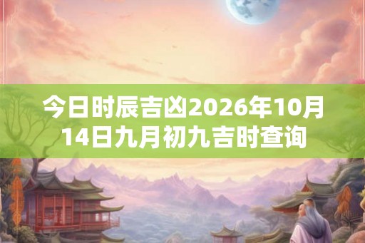 今日时辰吉凶2026年10月14日九月初九吉时查询