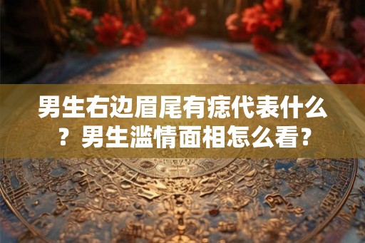 男生右边眉尾有痣代表什么？男生滥情面相怎么看？
