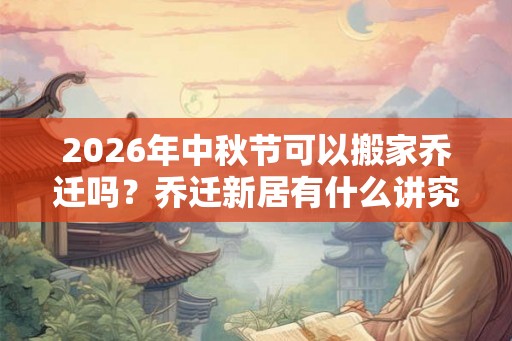 2026年中秋节可以搬家乔迁吗？乔迁新居有什么讲究？