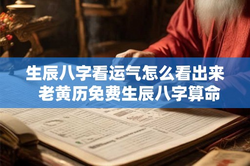 生辰八字看运气怎么看出来 老黄历免费生辰八字算命最准 生辰八字看运气怎么看出来 老黄历免费生辰八字算命最准