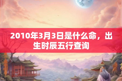 2010年3月3日是什么命，出生时辰五行查询