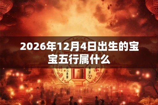 2026年12月4日出生的宝宝五行属什么 2026年12月4日出生的宝宝五行属什么
