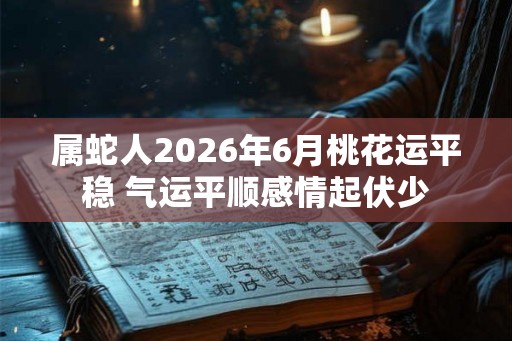 属蛇人2026年6月桃花运平稳 气运平顺感情起伏少