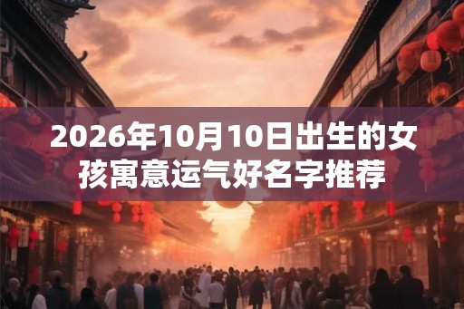 2026年10月10日出生的女孩寓意运气好名字推荐