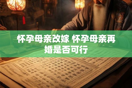 怀孕母亲改嫁 怀孕母亲再婚是否可行