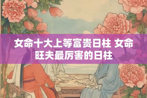 女命十大上等富贵日柱 女命旺夫最厉害的日柱