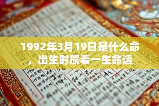 1992年3月19日是什么命，出生时辰看一生命运