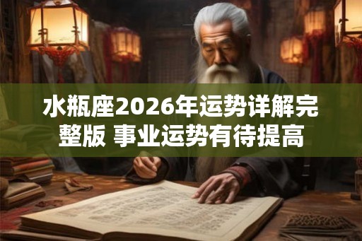 水瓶座2026年运势详解完整版 事业运势有待提高 水瓶座2026年运势详解完整版 事业运势有待提高