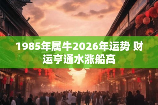 1985年属牛2026年运势 财运亨通水涨船高