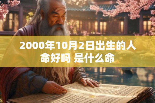 2000年10月2日出生的人命好吗 是什么命