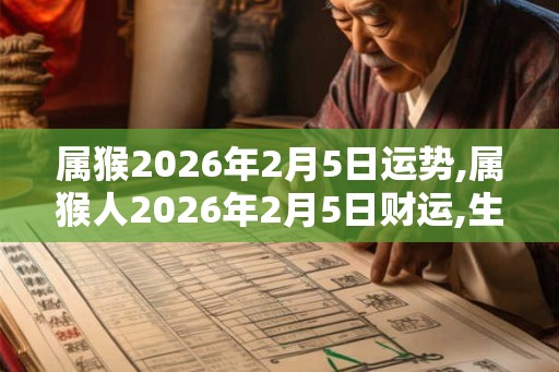 属猴2026年2月5日运势,属猴人2026年2月5日财运,生肖猴2026年2月5日运势