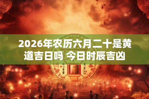 2026年农历六月二十是黄道吉日吗 今日时辰吉凶
