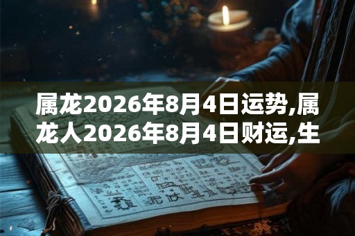 属龙2026年8月4日运势,属龙人2026年8月4日财运,生肖龙2026年8月4日运势