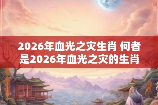 2026年血光之灾生肖 何者是2026年血光之灾的生肖