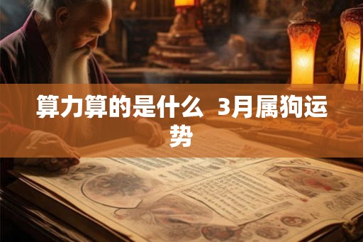 算力算的是什么 3月属狗运势 算力算的是什么 3月属狗运势