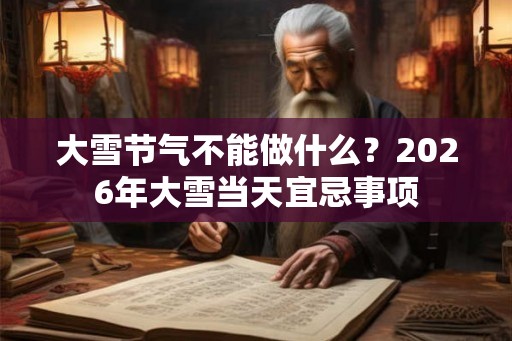 大雪节气不能做什么?2026年大雪当天宜忌事项 大雪节气不能做什么?2026年大雪当天宜忌事项
