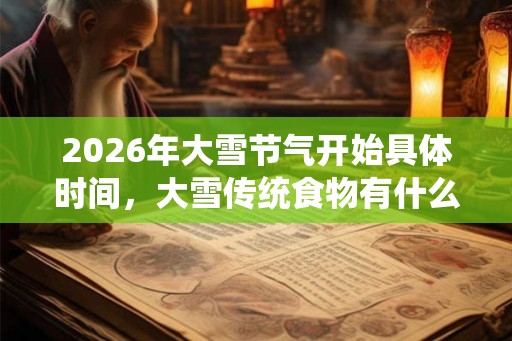 2026年大雪节气开始具体时间，大雪传统食物有什么？