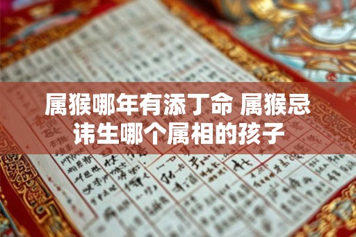 属猴哪年有添丁命 属猴忌讳生哪个属相的孩子
