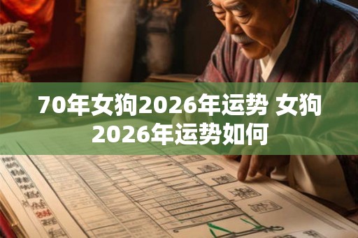 70年女狗2026年运势 女狗2026年运势如何