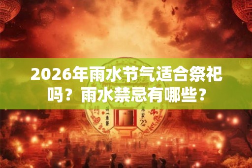 2026年雨水节气适合祭祀吗?雨水禁忌有哪些? 2026年雨水节气适合祭祀吗?雨水禁忌有哪些?
