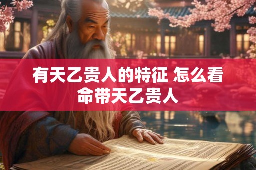 有天乙贵人的特征 怎么看命带天乙贵人
