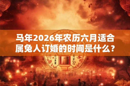 马年2026年农历六月适合属兔人订婚的时间是什么？