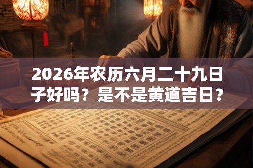 2026年农历六月二十九日子好吗？是不是黄道吉日？