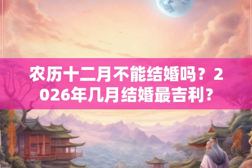 农历十二月不能结婚吗？2026年几月结婚最吉利？