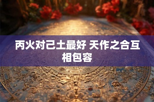 丙火对己土最好 天作之合互相包容