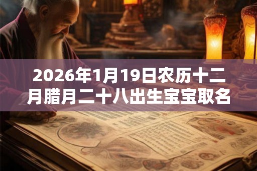 2026年1月19日农历十二月腊月二十八出生宝宝取名大全