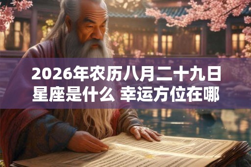 2026年农历八月二十九日星座是什么 幸运方位在哪