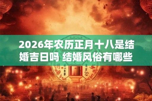 2026年农历正月十八是结婚吉日吗 结婚风俗有哪些
