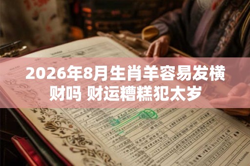 2026年8月生肖羊容易发横财吗 财运糟糕犯太岁