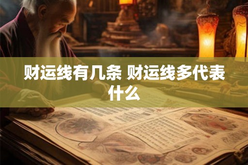 财运线有几条 财运线多代表什么