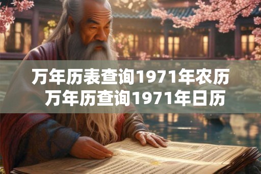 万年历表查询1971年农历  万年历查询1971年日历
