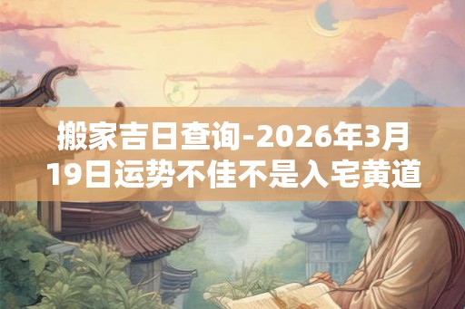 搬家吉日查询-2026年3月19日运势不佳不是入宅黄道吉日