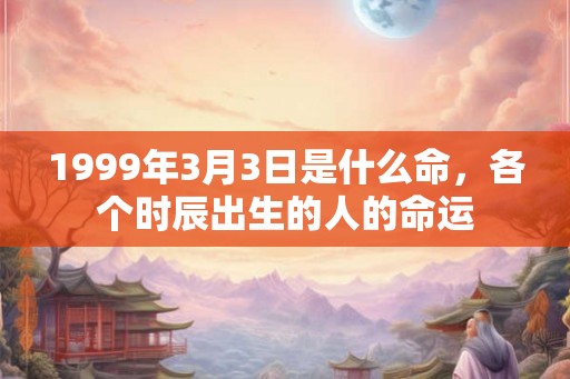 1999年3月3日是什么命，各个时辰出生的人的命运