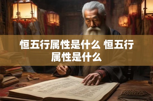 恒五行属性是什么 恒五行属性是什么