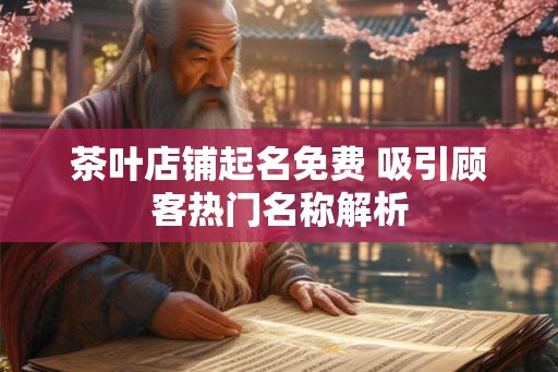 茶叶店铺起名免费 吸引顾客热门名称解析