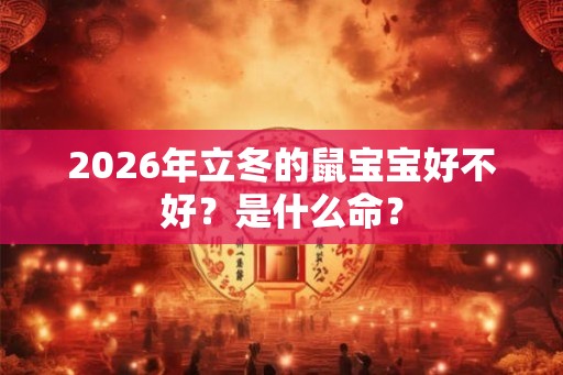 2026年立冬的鼠宝宝好不好？是什么命？