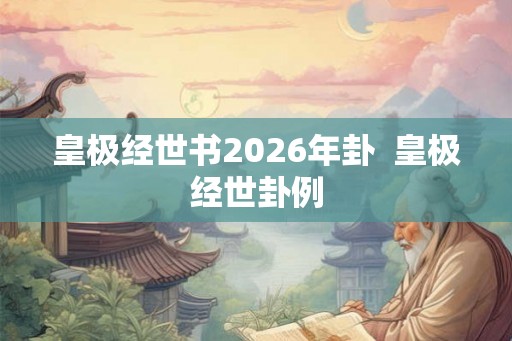皇极经世书2026年卦  皇极经世卦例