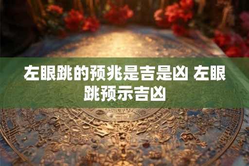 左眼跳的预兆是吉是凶 左眼跳预示吉凶