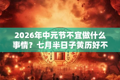 2026年中元节不宜做什么事情？七月半日子黄历好不好？