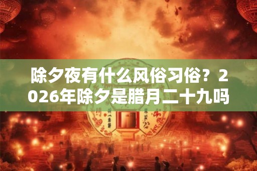 除夕夜有什么风俗习俗？2026年除夕是腊月二十九吗？