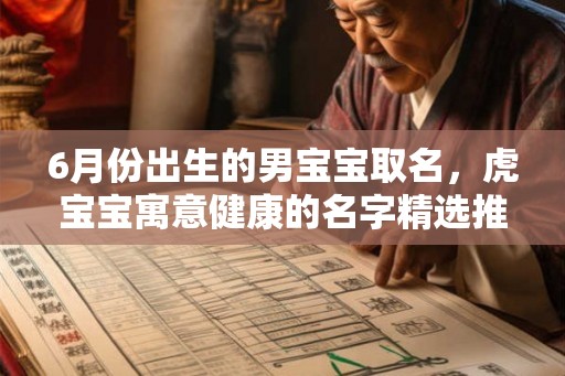 6月份出生的男宝宝取名，虎宝宝寓意健康的名字精选推荐！